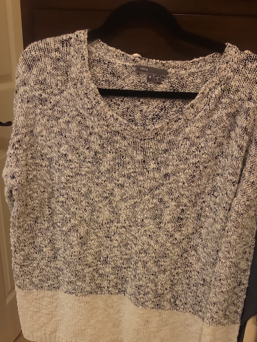 Vince Marled Black & Cream Crewneck Sweater